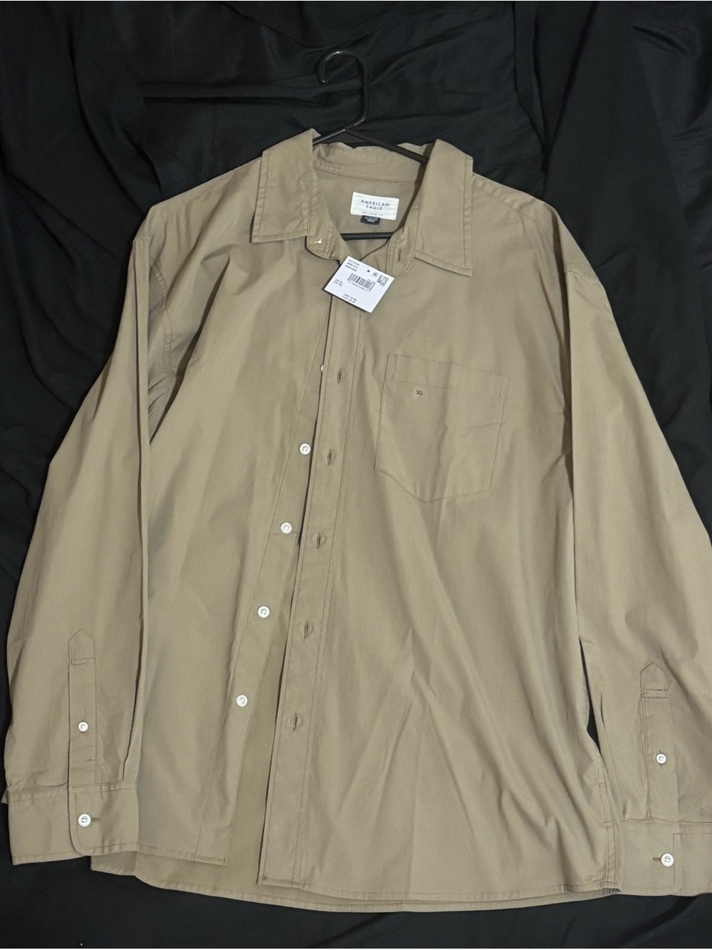American Eagle Outfitters Men's Button-Down Shirt in Khaki